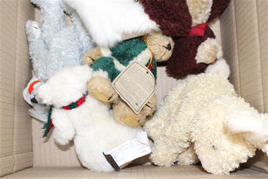 Sixteen soft toys including Boyds and others